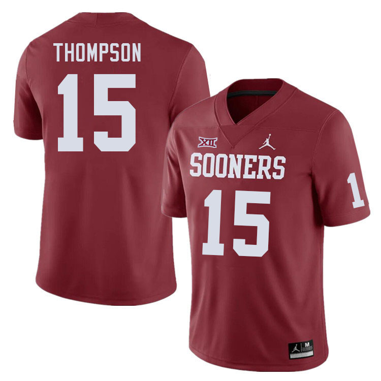 Men #15 Brenen Thompson Oklahoma Sooners College Football Jerseys Stitched Sale-Crimson